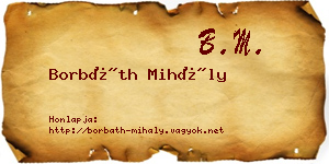 Borbáth Mihály névjegykártya
