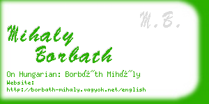 mihaly borbath business card
